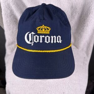 Corona Mens Snapback Hat Adjustable Navy Rope Cap